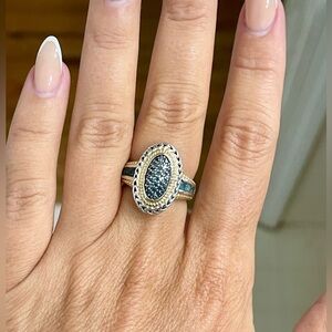 Victoria Wieck blue diamond and London blue topaz ring